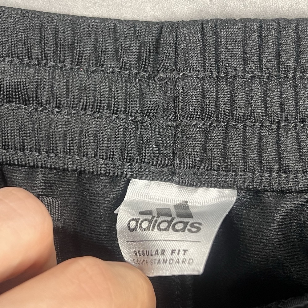 Adidas Track Sweatpants Women Small 28x30 Black White Soccer Jogger 3 Stripe - Picture 4 of 8